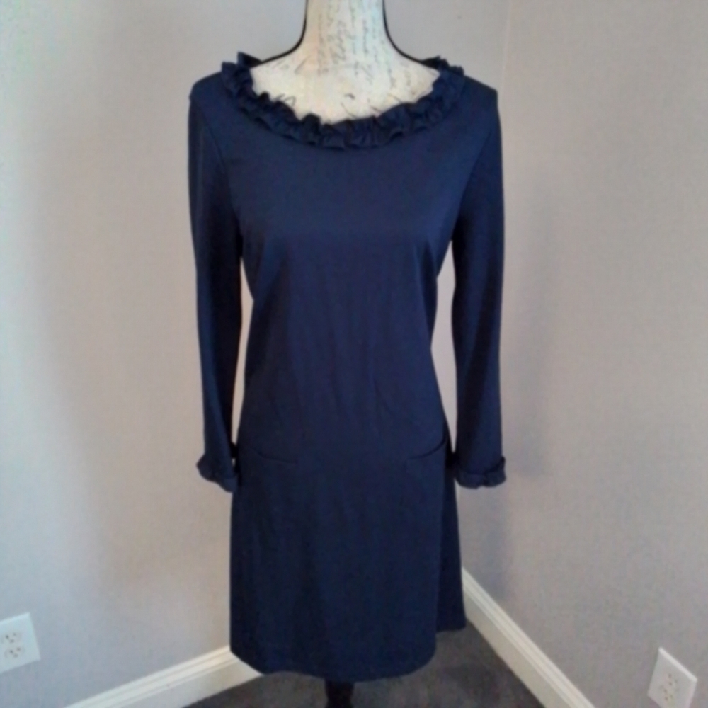 Sailor-Sailor Navy Blue Ruffle Dress With Pockets - M